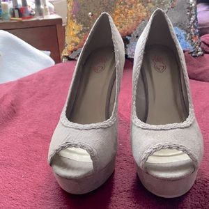 Torrid faux suede peep toes